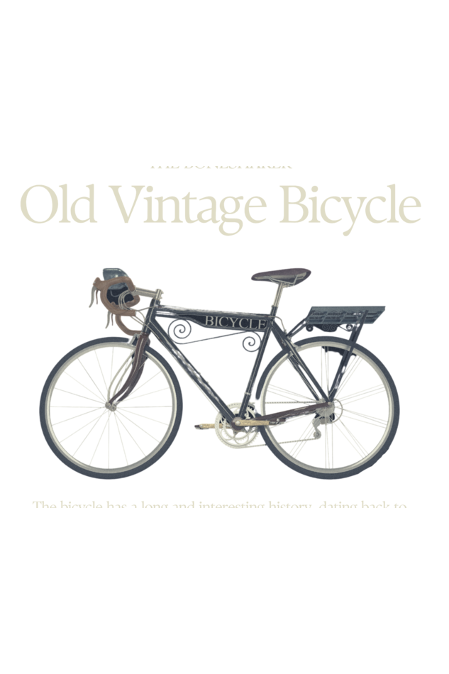 Old Vintage Bicycle Printed T-Shirt for Men Round Neck