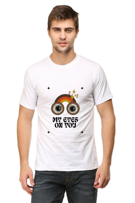 All Eyes On You Printed T-Shirt for Men Round Neck