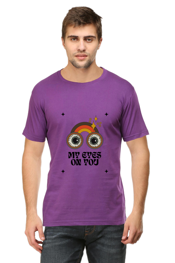 All Eyes On You Printed T-Shirt for Men Round Neck