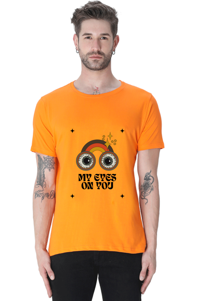 All Eyes On You Printed T-Shirt for Men Round Neck