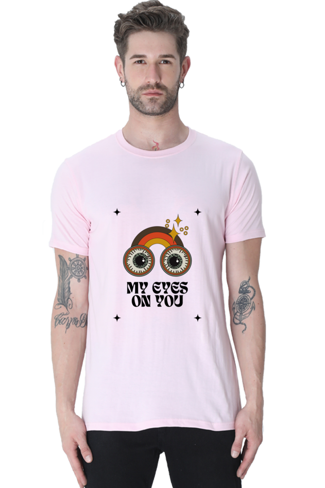 All Eyes On You Printed T-Shirt for Men Round Neck