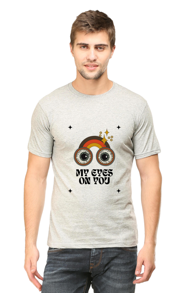 All Eyes On You Printed T-Shirt for Men Round Neck