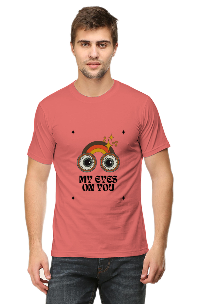 All Eyes On You Printed T-Shirt for Men Round Neck