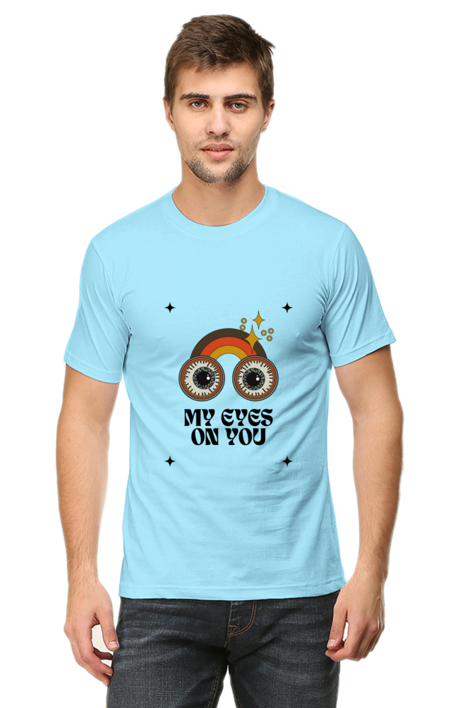 All Eyes On You Printed T-Shirt for Men Round Neck