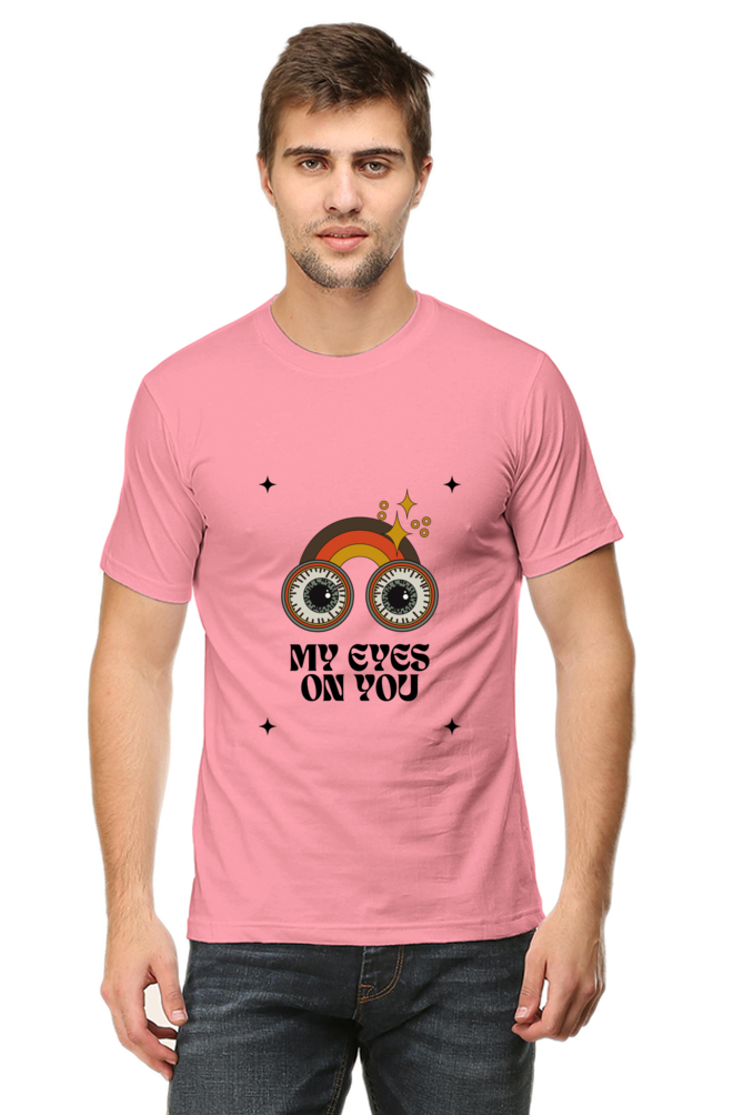 All Eyes On You Printed T-Shirt for Men Round Neck