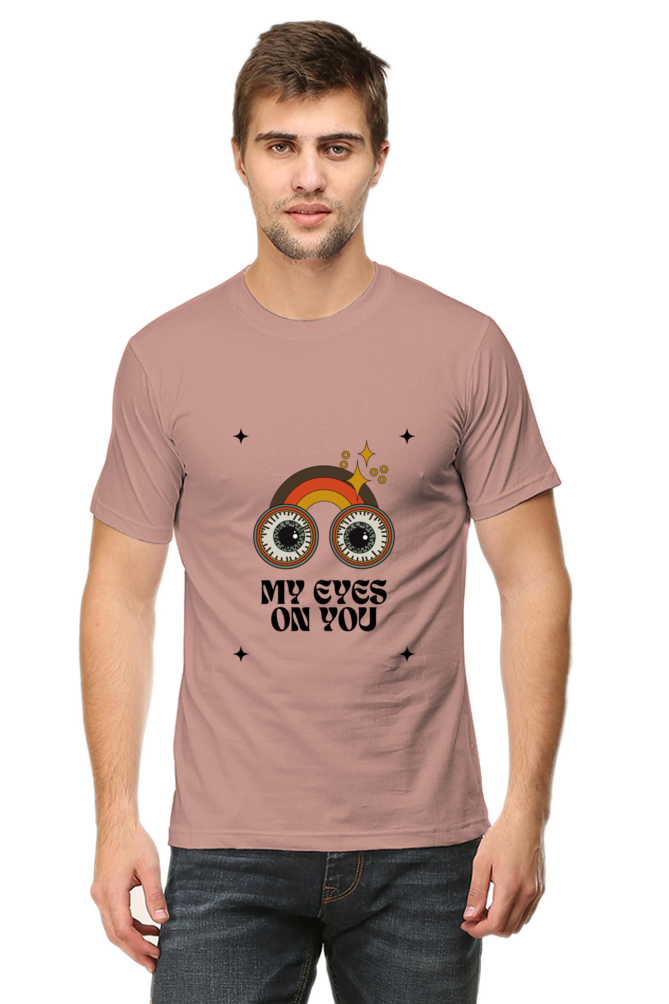 All Eyes On You Printed T-Shirt for Men Round Neck