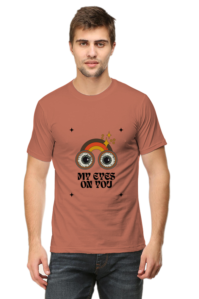 All Eyes On You Printed T-Shirt for Men Round Neck