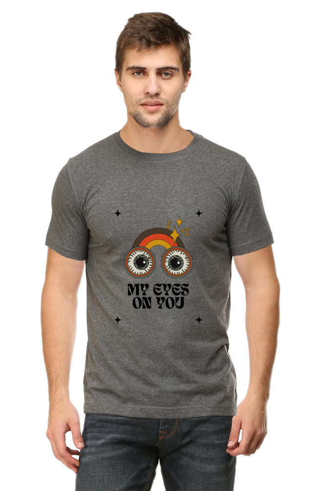 All Eyes On You Printed T-Shirt for Men Round Neck