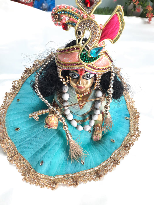 Laddu Gopal Ji Dress with Mukut Hand Made Poshak Radha Rani Dress