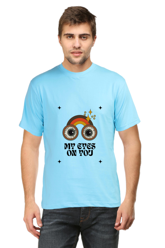 All Eyes On You Printed T-Shirt for Men Round Neck