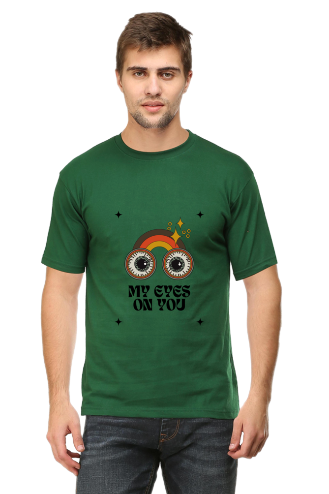 All Eyes On You Printed T-Shirt for Men Round Neck