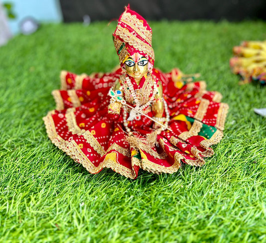 Laddu Gopal Ji Dress with Cap Hand Made Poshak Radha Rani Dress