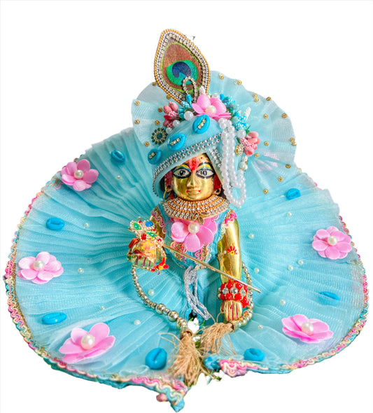 Laddu Gopal Ji Dress with Cap Hand Made Poshak Radha Rani Dress