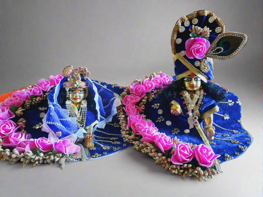 Laddu Gopal Ji Combo Dress Hand Made Radha Rani Poshak Velvet