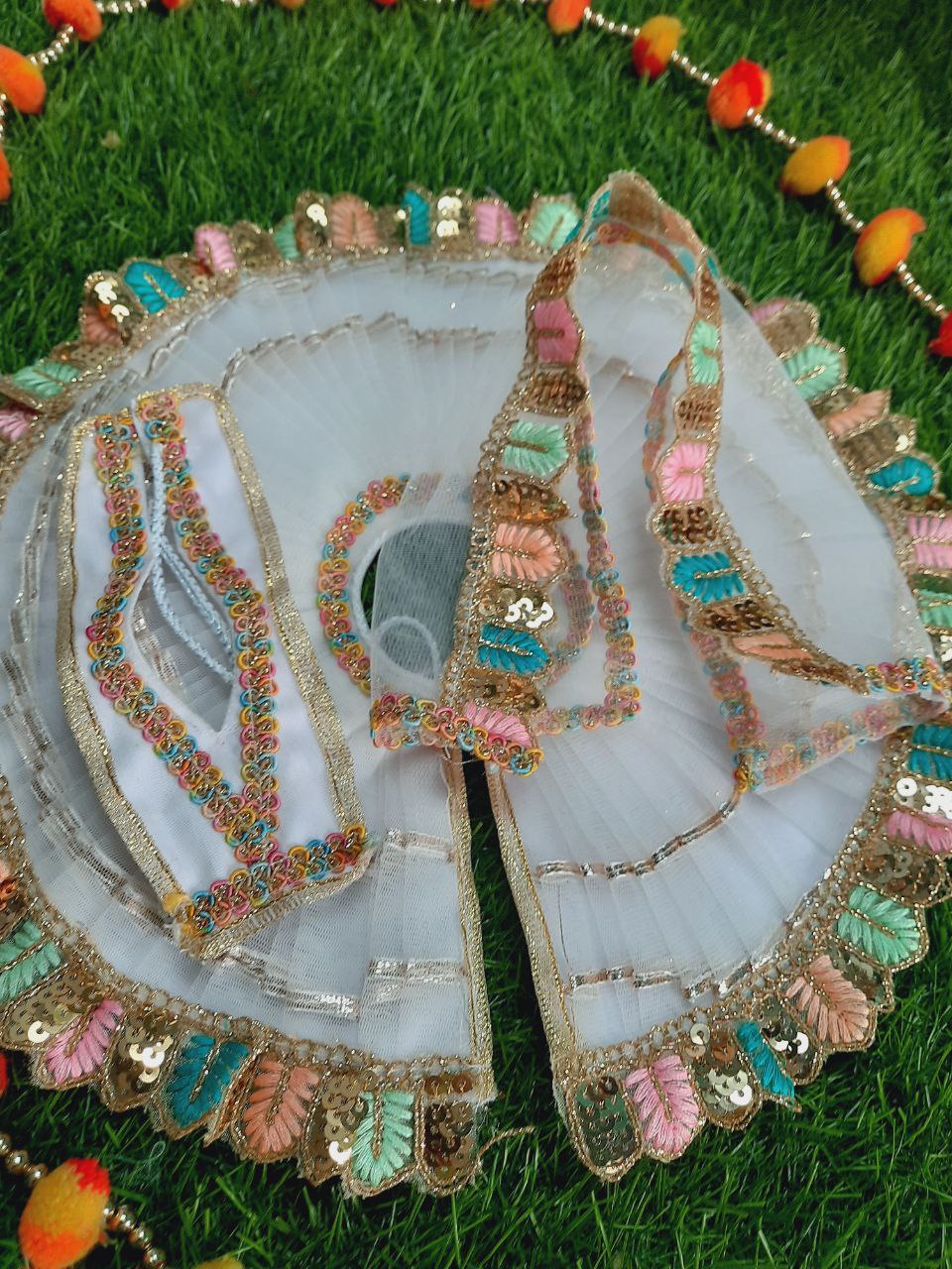 Combo Set of Laddu Gopal ji & Radha Raani Ji Beautiful Dress with (CHUNNI) Hand Designer Dress