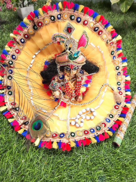 Laddu Gopal Ji Dress with Cap Hand Made Poshak Radha Rani Dress