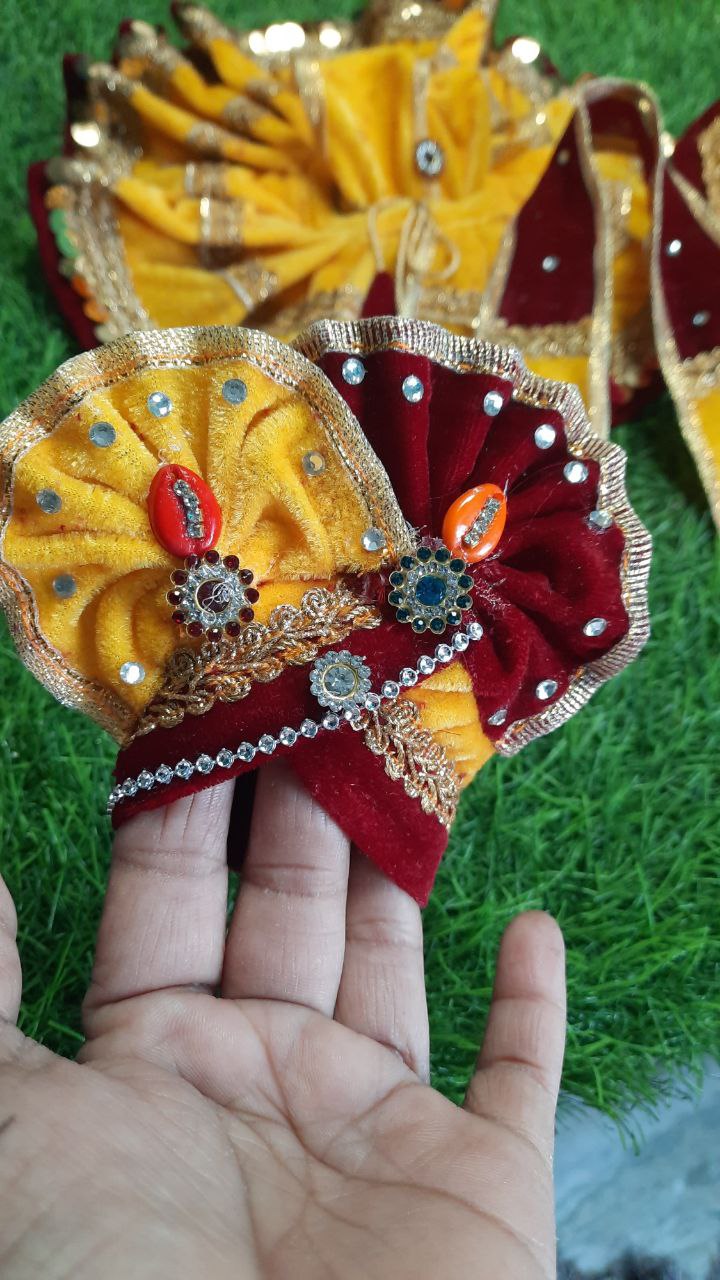 Laddu Gopal Ji Dress with Cap Hand Made Poshak Radha Rani Dress